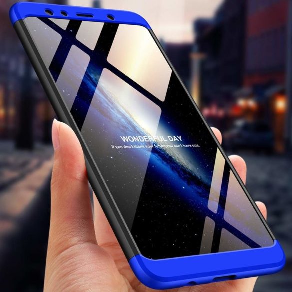 Full Body Case 360 Samsung Galaxy A7 (2018) hátlap, tok, fekete-kék