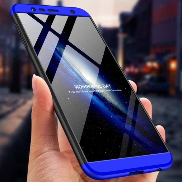 Full Body Case 360 Samsung Galaxy J4 Plus (2018), hátlap, tok, fekete-kék