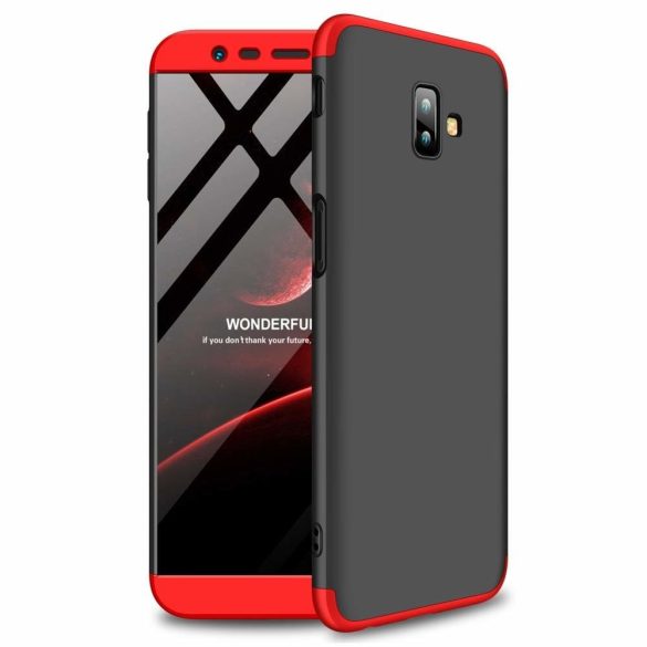 Full Body Case 360 Samsung Galaxy J6 Plus (2018) hátlap, tok, fekete-piros