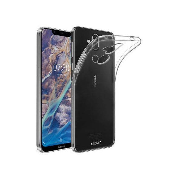 Nokia 8.1/Nokia X7 Ultra Clear Gel 0.5mm szilikon hátlap, tok, átlátszó