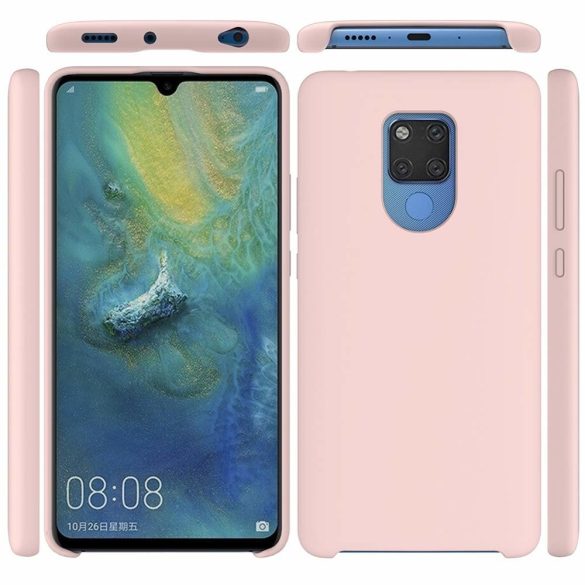 Silicone Flexible Rubber Huawei Mate 20 szilikon hátlap, tok, rózsaszín