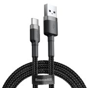   Baseus Cafule CATKLF-AG1 USB/USB-C adat- és töltőkábel, 3.0 gyorstöltés, 3A, 0,5m, fekete-szürke