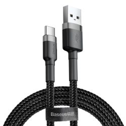   Baseus Cafule CATKLF-AG1 USB/USB-C adat- és töltőkábel, 3.0 gyorstöltés, 3A, 0,5m, fekete-szürke