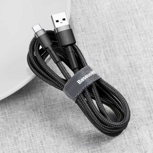 Baseus Cafule CATKLF-AG1 USB/USB-C adat- és töltőkábel, 3.0 gyorstöltés, 3A, 0,5m, fekete-szürke