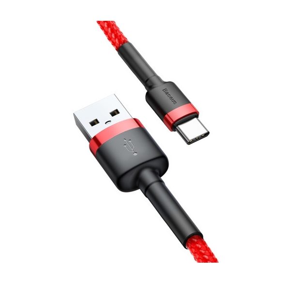 Baseus Cafule CATKLF-B09 USB USB-C adat- és töltőkábel, 3.0 gyorstöltés, 3A, 1m, piros