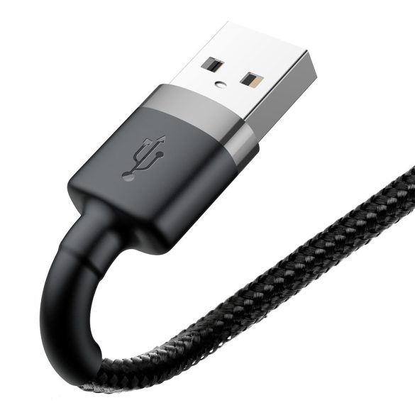 Baseus Cafule CALKLF-BG-1 USB Lightning adat- és töltőkábel, 3.0 gyorstöltés, 2.4A, 1m, fekete-szürke