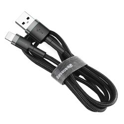   Baseus Cafule CALKLF-CG1 USB Lightning adat- és töltőkábel, QC 3.0 gyorstöltés, 1.5A, 2m, fekete-szürke