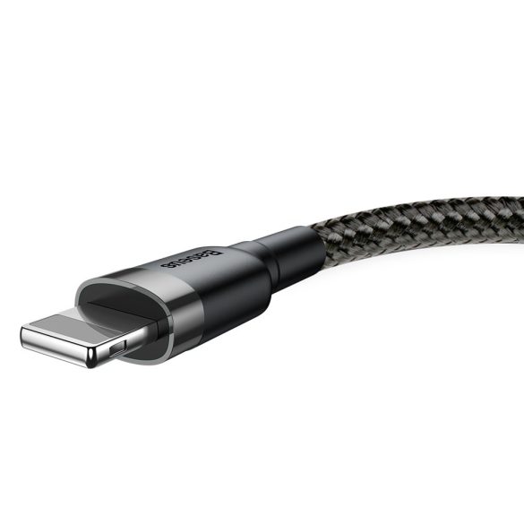 Baseus Cafule CALKLF-CG1 USB Lightning adat- és töltőkábel, QC 3.0 gyorstöltés, 1.5A, 2m, fekete-szürke