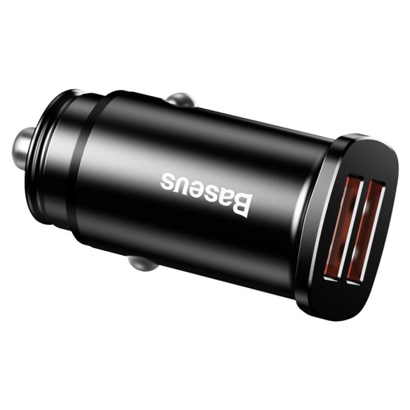 Baseus Square Smart Car univerzális töltő, 2XUSB, 3.0 gyorstöltés, 30W, fekete