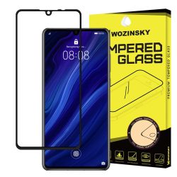   Wozinsky Huawei P30 5D Full Glue teljes kijelzős edzett üvegfólia (tempered glass) 9H keménységű, tokbarát, fekete