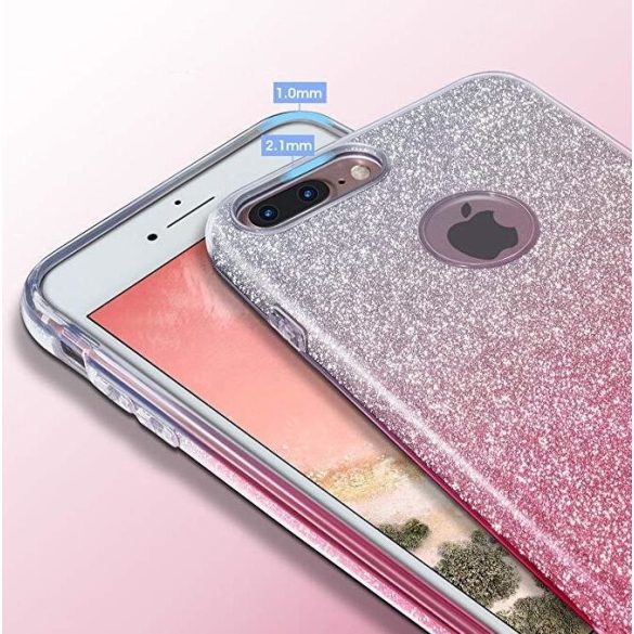 Wozinsky Glitter Case Shining Cover Huawei Y7 Prime (2018) hátlap, tok, rózsaszín