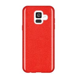   Wozinsky Glitter Case Shining Cover Samsung Galaxy A6 (2018) hátlap, tok, piros