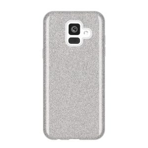 Wozinsky Glitter Case Shining Cover Samsung Galaxy A6 (2018) hátlap, tok, ezüst