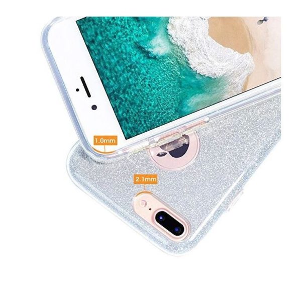 Wozinsky Glitter Case Shining Cover Samsung Galaxy A6 (2018) hátlap, tok, ezüst