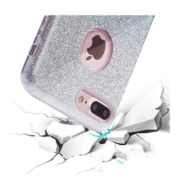 Wozinsky Glitter Case Shining Cover Samsung Galaxy A6 (2018) hátlap, tok, ezüst