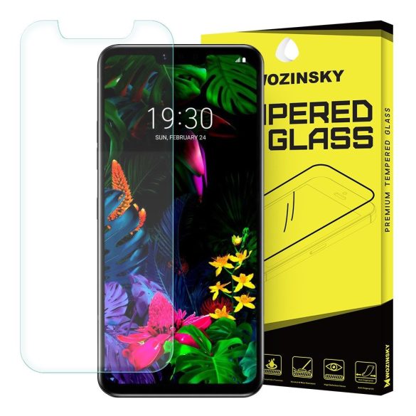 Wozinsky LG G8 kijelzővédő edzett üvegfólia (tempered glass) 9H keménységű (nem teljes kijelzős 2D sík üvegfólia), átlátszó