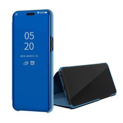   Clear View Case cover Huawei Y5 (2019) oldalra nyíló tok, kék