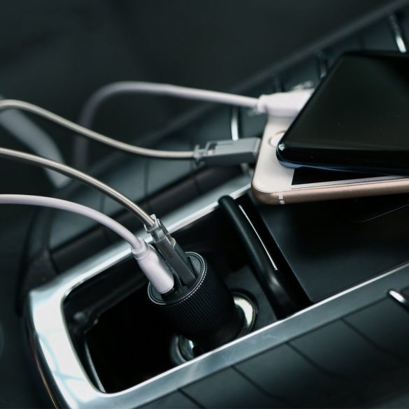 Remax RCC221 univerzális autós töltő, gyorstöltő, 2xUSB, 2.4A, szürke