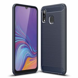 Carbon Case Flexible Samsung Galaxy A30 hátlap, tok, kék