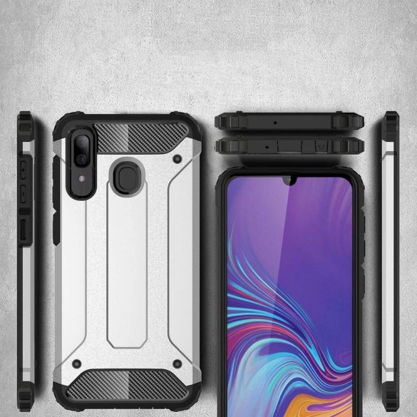 Hybrid Armor Tough Rugged Samsung Galaxy A30 ütésálló hátlap, tok, fekete