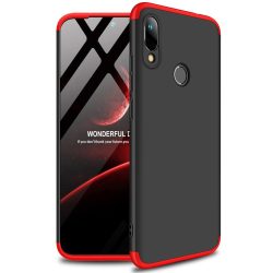   Full Body Case 360 Huawei Y6 (2019) hátlap, tok, fekete-piros