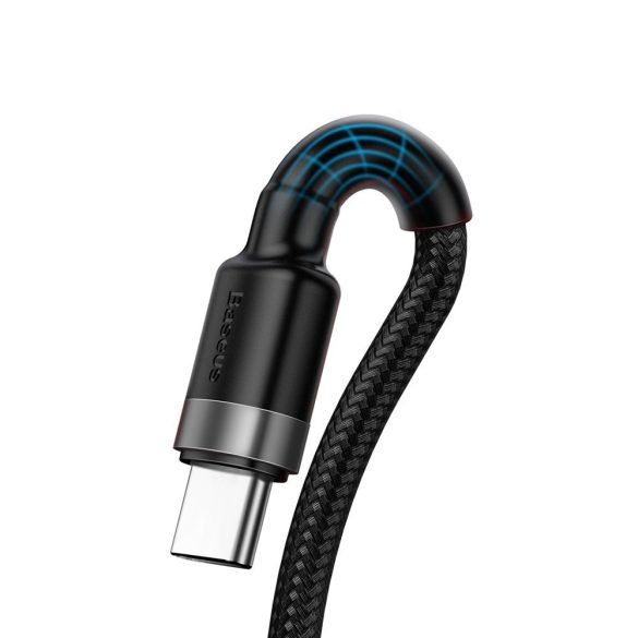 Baseus Cafule CATKLF-PG1 USB Type-C adat- és töltőkábel, QC 3.0 gyorstöltés, 5A, 1m, fekete-szürke