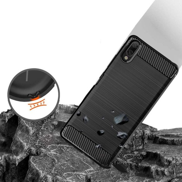 Carbon Case Flexible Xiaomi Redmi 7A hátlap, tok, kék