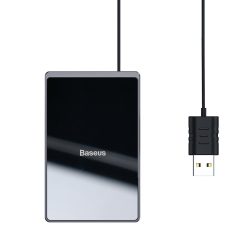   Baseus Ultra-thin Qi vezeték nélküli töltő, univerzális, 15W, 100cm USB kábellel, fekete