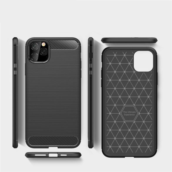 Carbon Case Flexible iPhone 11 Pro Max hátlap, tok, fekete