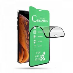   iPhone 12 Pro Max 5D Full Glue Ceramic teljes kijelzős edzett üvegfólia (tempered glass) 9H keménységű, fekete