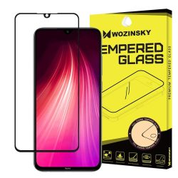   Xiaomi Redmi Note 8 Wozinsky Glass Screen 5D Full Glue teljes kijelzős edzett üvegfólia (tempered glass), 9H keménységű, tokbarát, fekete