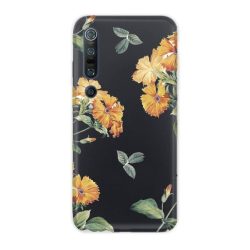   Casegadget Xiaomi Mi 10/Mi 10 Pro sárga virág mintás tok, hátlap, színes