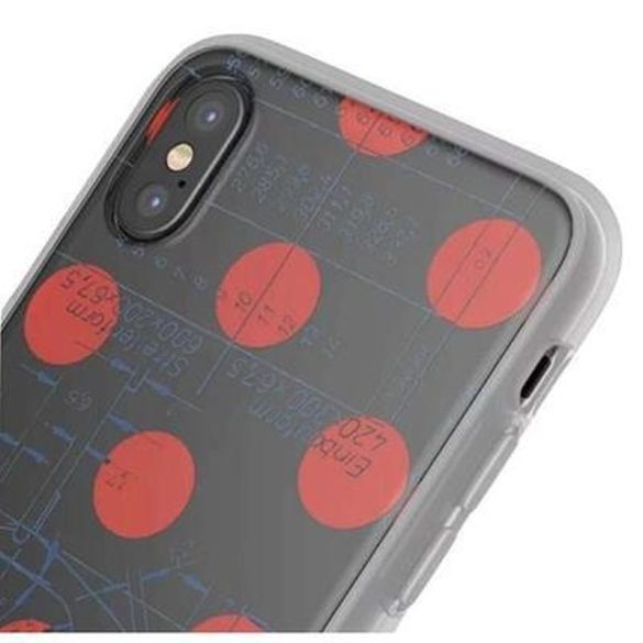 Adidas Originals Red-points iPhone X/Xs mintás tok, hátlap, átlátszó