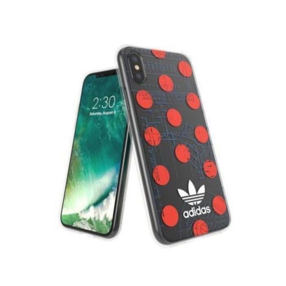 Adidas Originals Red-points iPhone X/Xs mintás tok, hátlap, átlátszó