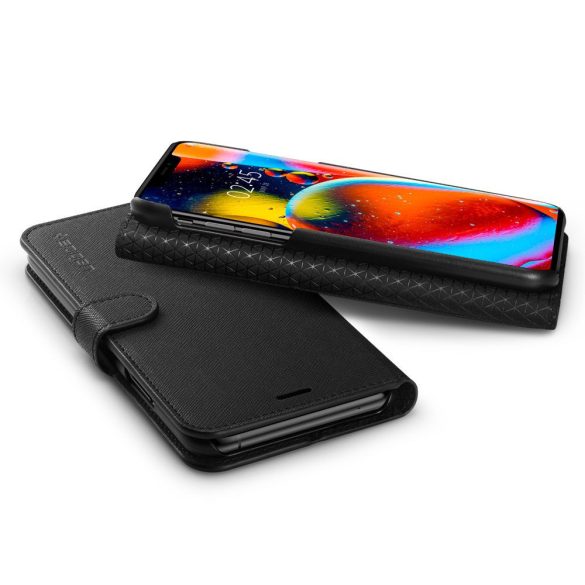 Spigen Wallet S iPhone 11 Pro oldalra nyíló tok, fekete