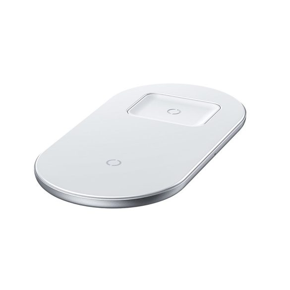 Baseus Simple 2in1 Wireless Charger for Smartphones and AirPods , vezeték nélküli töltő, 2A, 15W, fehér