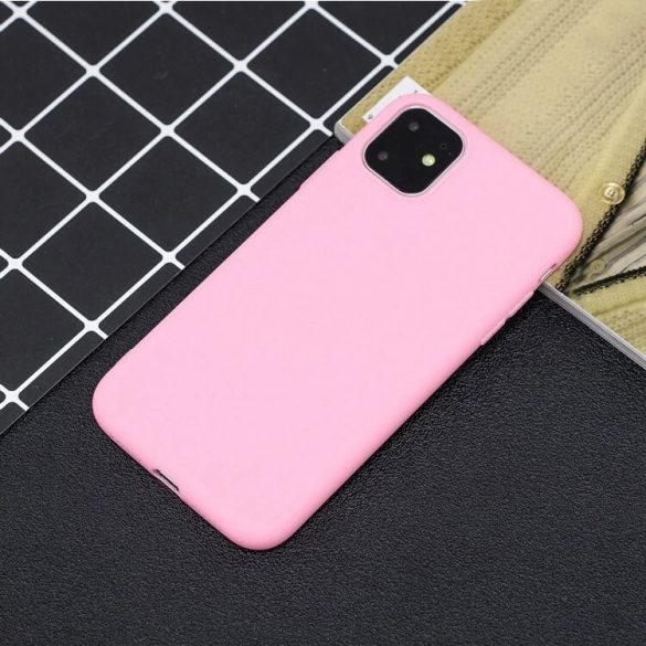Silicone Flexible Rubber iPhone 11 Pro szilikon hátlap, tok, rózsaszín
