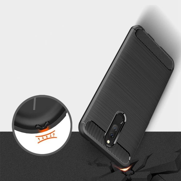 Carbon Case Flexible Xiaomi Redmi 8A hátlap, tok, fekete