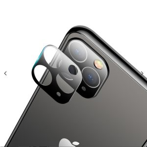 iPhone 11 Pro/11 Pro Max kameravédő üvegfólia (tempered glass), 9H keménységű, fekete