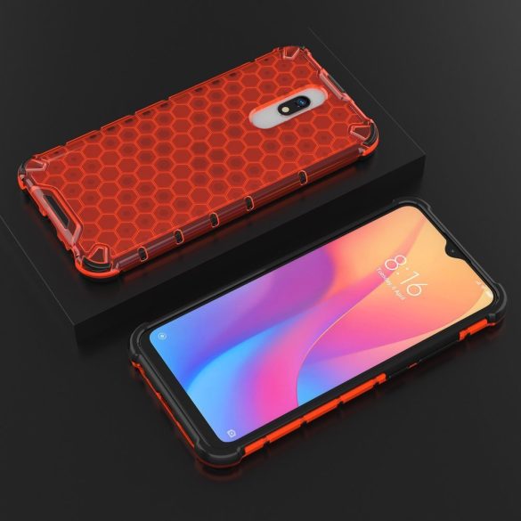 Xiaomi Redmi 8A Honeycomb Case ütésálló hátlap, tok, piros