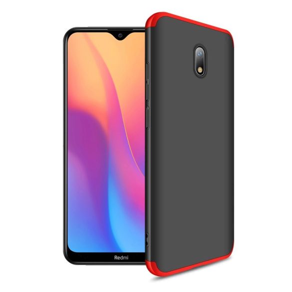 Full Body Case 360 Xiaomi Redmi 8A hátlap, tok, fekete-piros