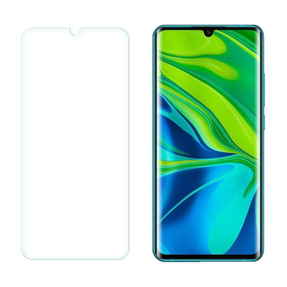 Xiaomi Mi Note 10/Mi Note 10 Pro/Mi CC9 Pro kijelzővédő edzett üvegfólia, 9H keménységű (nem teljes kijelzős 2D sík üvegfólia), átlátszó