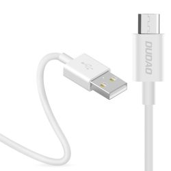 Dudao USB/micro USB adat- és töltőkábel, 3A 1m, fehér