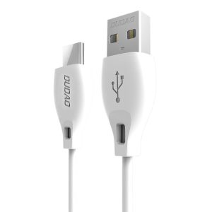 Dudao USB/USB-C kábel adat- és töltőkábel, 2.1A 1m, fehér