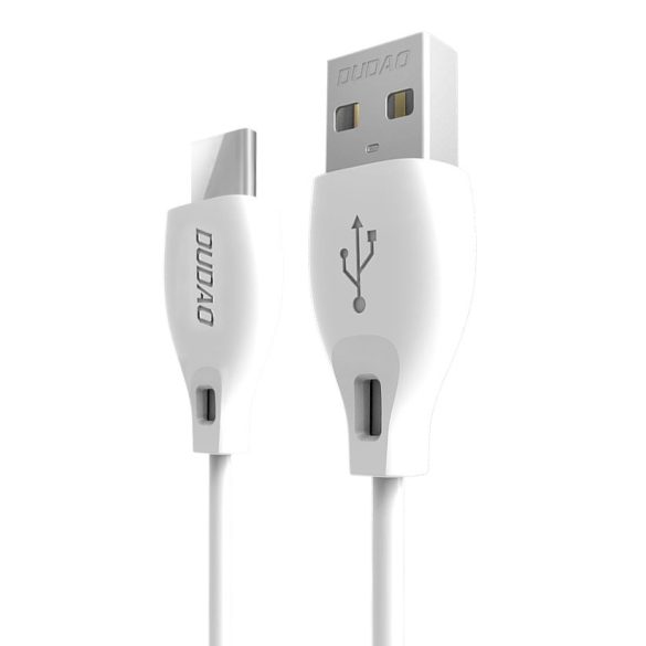 Dudao USB/USB-C kábel adat- és töltőkábel, 2.1A 2m, fehér