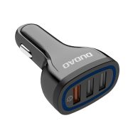   Dudao univerzális autós töltő, gyorstöltő, 3xUSB, QC3.0 2.4A, fekete