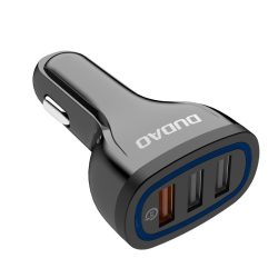   Dudao univerzális autós szivargyújtó töltő, gyorstöltő, 3xUSB, QC3.0 2.4A, fekete