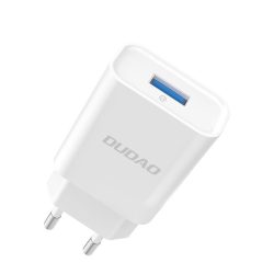   Dudao Travel Wall Charger hálózati töltő adapter, gyorstöltő, QC3.0 5V/2.4A, USB, fehér