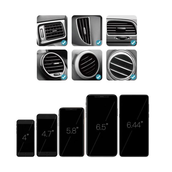 Dudao Gravity Car Mount Air Vent Wireless Charger univerzális autós telefontartó, és Qi vezeték nélküli töltő, szellőzőrácsra, fekete