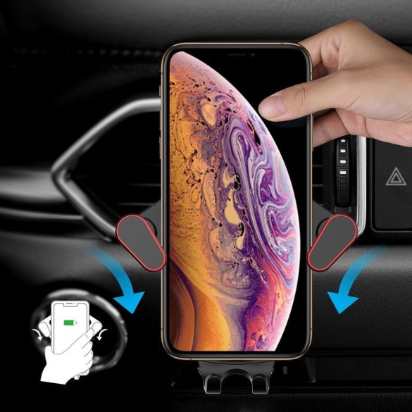 Dudao Gravity Car Mount Air Vent univerzális autós telefon tartó, automata, 4-6,5 colos eszközökre, fekete